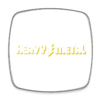 Heavy Metal Lightning Bolt Text-Logo - Viereckiger Kühlschrankmagnet - Weiß - Vorne