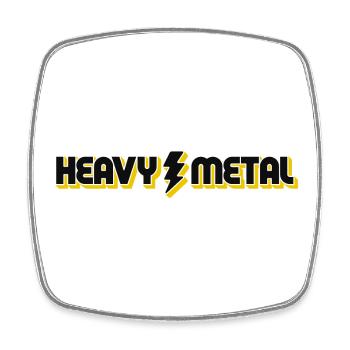 Heavy Metal Lightning Bolt Text-Logo - Viereckiger Kühlschrankmagnet - Weiß - Vorne