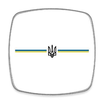Ukraine Aid - Peace for Ukraine - Trident - Square fridge magnet - white - Front