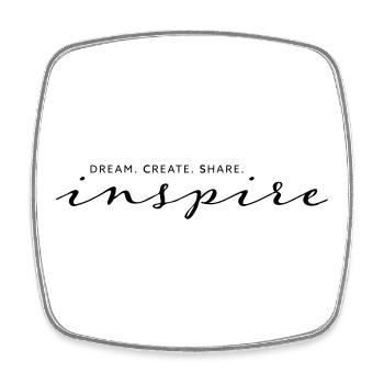 Dream Create Share Inspire - Square fridge magnet - white - Front