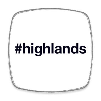 HIGHLANDS Scotland - Square fridge magnet - white - Front