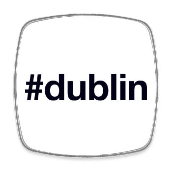 DUBLIN Ireland Irland - Viereckiger Kühlschrankmagnet - Weiß - Vorne