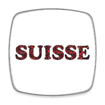 SCHWEIZ. HUMOR. LAND - Viereckiger Kühlschrankmagnet - Weiß - Vorne