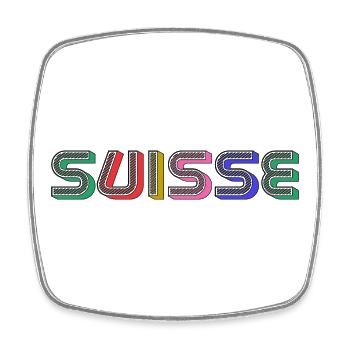 SUISSE. HUMOUR. PAYS - Magnet carré - blanc - Devant