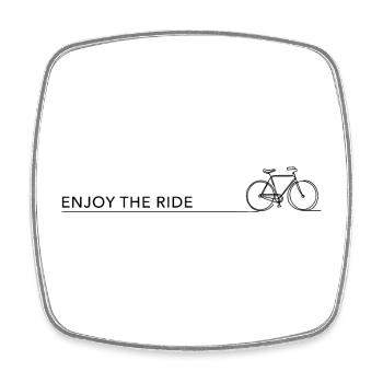 enjoy the ride bike cycling sport - Square fridge magnet - white - Front