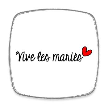 GERADE VERHEIRATET. Junggesellinnenabschied. VALENTINSTAG. PAAR - Viereckiger Kühlschrankmagnet - Weiß - Vorne