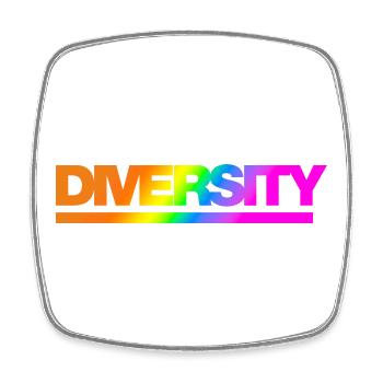 Typo Diversity Rainbow - Square fridge magnet - white - Front