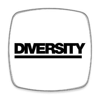 Diversité typographique 1C - Magnet carré - blanc - Devant