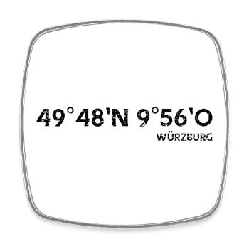 Würzburg Coordonnées Design - Magnet carré - blanc - Devant