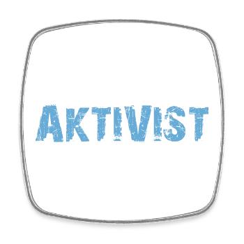 AKTIVIST - Viereckiger Kühlschrankmagnet - Weiß - Vorne