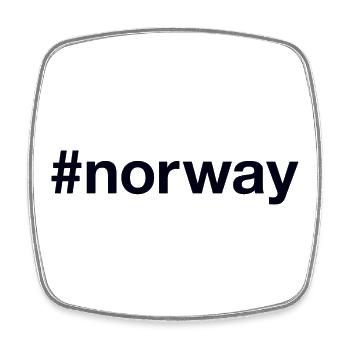 NORWAY Hashtag Norwegen - Viereckiger Kühlschrankmagnet - Weiß - Vorne