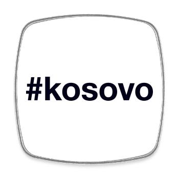 KOSOVO Hashtag - Square fridge magnet - white - Front