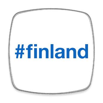 FINLAND Hashtag - Viereckiger Kühlschrankmagnet - Weiß - Vorne