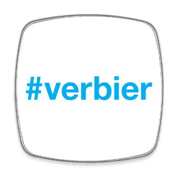 VERBIER Hashtag - Viereckiger Kühlschrankmagnet - Weiß - Vorne