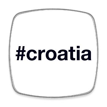 CROATIA Hashtag Kroatien - Viereckiger Kühlschrankmagnet - Weiß - Vorne