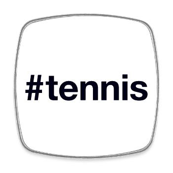 TENNIS Hashtag - Viereckiger Kühlschrankmagnet - Weiß - Vorne