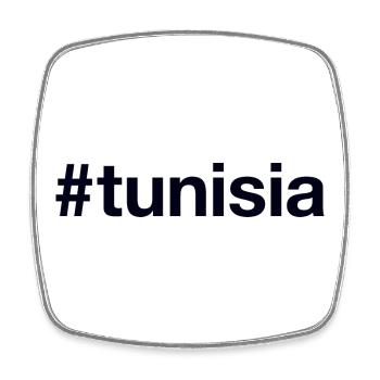 TUNISIE Hashtag Tunesien - Magnet carré - blanc - Devant