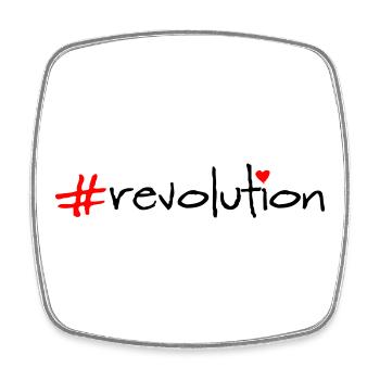 revolution - Viereckiger Kühlschrankmagnet - Weiß - Vorne