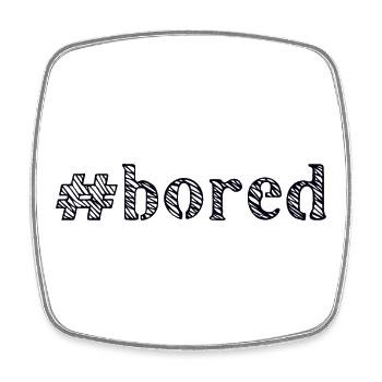 langweilig bored - Viereckiger Kühlschrankmagnet - Weiß - Vorne