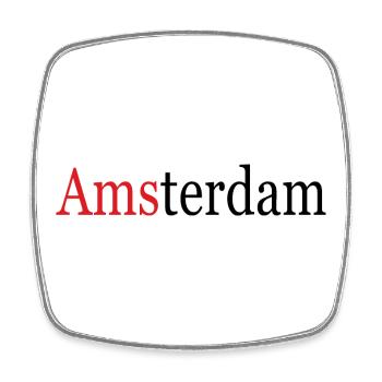 Amsterdam - Magnet carré - blanc - Devant