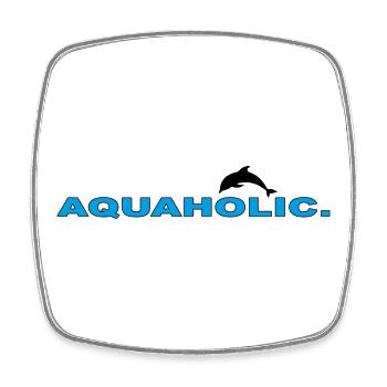 AQUAHOLIC - Viereckiger Kühlschrankmagnet - Weiß - Vorne