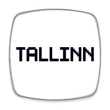 TALLINN Estonia - Square fridge magnet - white - Front
