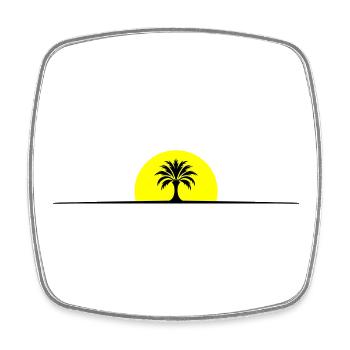 Palme Sonne Linie - Viereckiger Kühlschrankmagnet - Weiß - Vorne