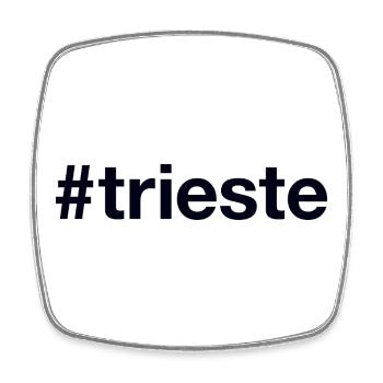 TRIESTE Hashtag - Viereckiger Kühlschrankmagnet - Weiß - Vorne