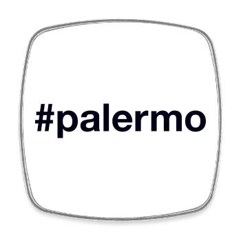 PALERMO Hashtag - Viereckiger Kühlschrankmagnet - Weiß - Vorne