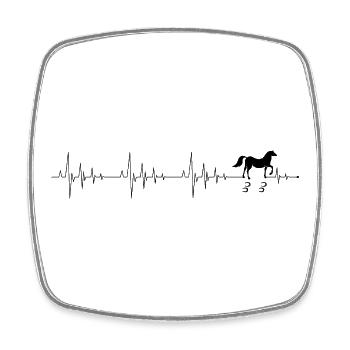 Heartbeat horse - Square fridge magnet - white - Front