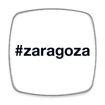 Hashtag de Saragosse - Magnet carré - blanc - Devant