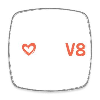 Car Love V8 - Musclecar Logo - Square fridge magnet - white - Front