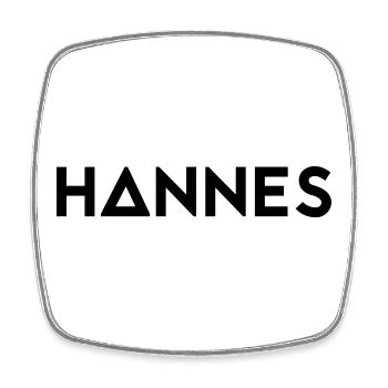 First name Hannes - Square fridge magnet - white - Front
