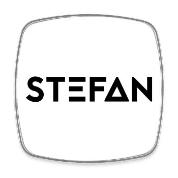 First name Stefan - Square fridge magnet - white - Front