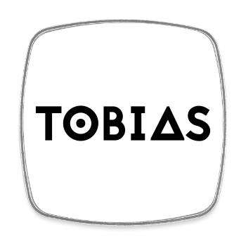 Prénom Tobias - Magnet carré - blanc - Devant