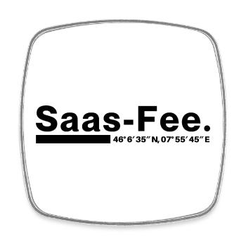 Coordonnées Saas-Fee Valais, Suisse - Magnet carré - blanc - Devant