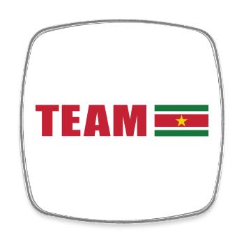 Support-Team Surinam - Viereckiger Kühlschrankmagnet - Weiß - Vorne