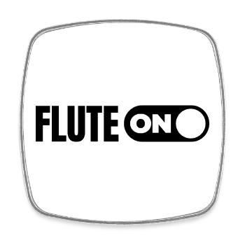 Turn on the flute - Square fridge magnet - white - Front