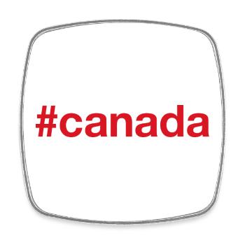 CANADA Hashtag Kanada - Viereckiger Kühlschrankmagnet - Weiß - Vorne