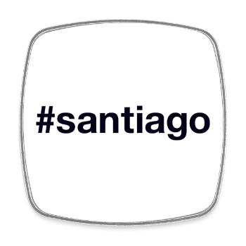 SANTIAGO Hashtag Chili - Magnet carré - blanc - Devant