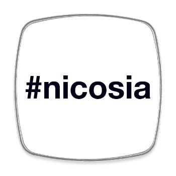 NICOSIA Hashtag Nikosia Cyprus Zypern - Viereckiger Kühlschrankmagnet - Weiß - Vorne