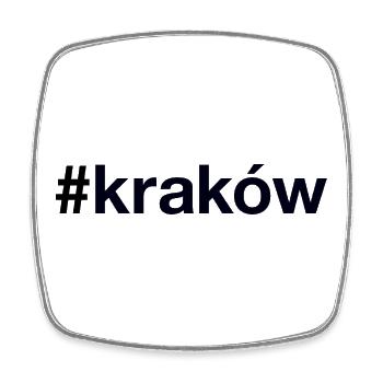 KRAKOW Hashtag Krakau Poland Polen - Viereckiger Kühlschrankmagnet - Weiß - Vorne