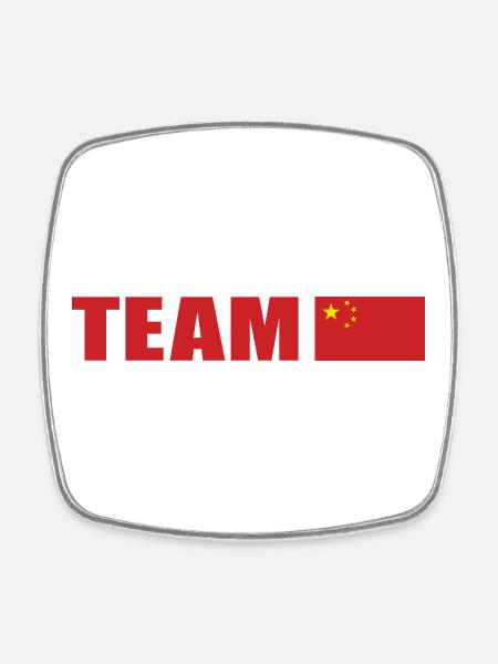 Support Team China - Square fridge magnet - white