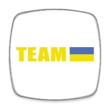 Support Team Ukraine - Square fridge magnet - white - Front