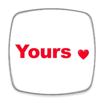 Coeur animé Design élégant - Magnet carré - blanc - Devant
