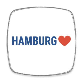 Hamburg Herz - Viereckiger Kühlschrankmagnet - Weiß - Vorne