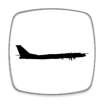 Tu-95 - Square fridge magnet - white - Front
