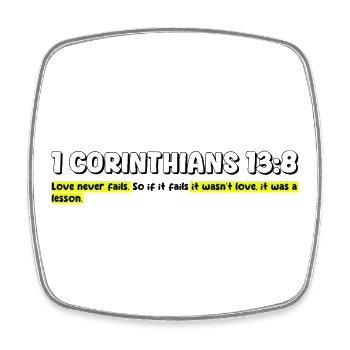 Inspirational Love and Christian Quote Design - Square fridge magnet - white - Front