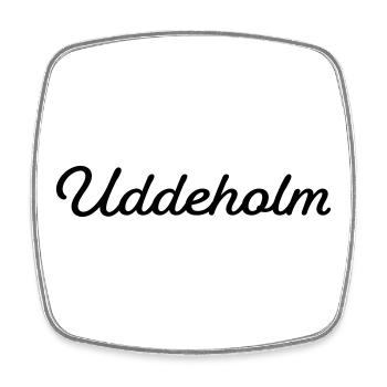Uddeholm noir - Magnet carré - blanc - Devant