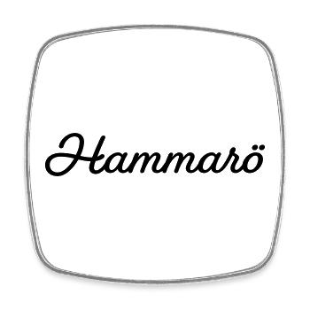 Hammarö black - Square fridge magnet - white - Front